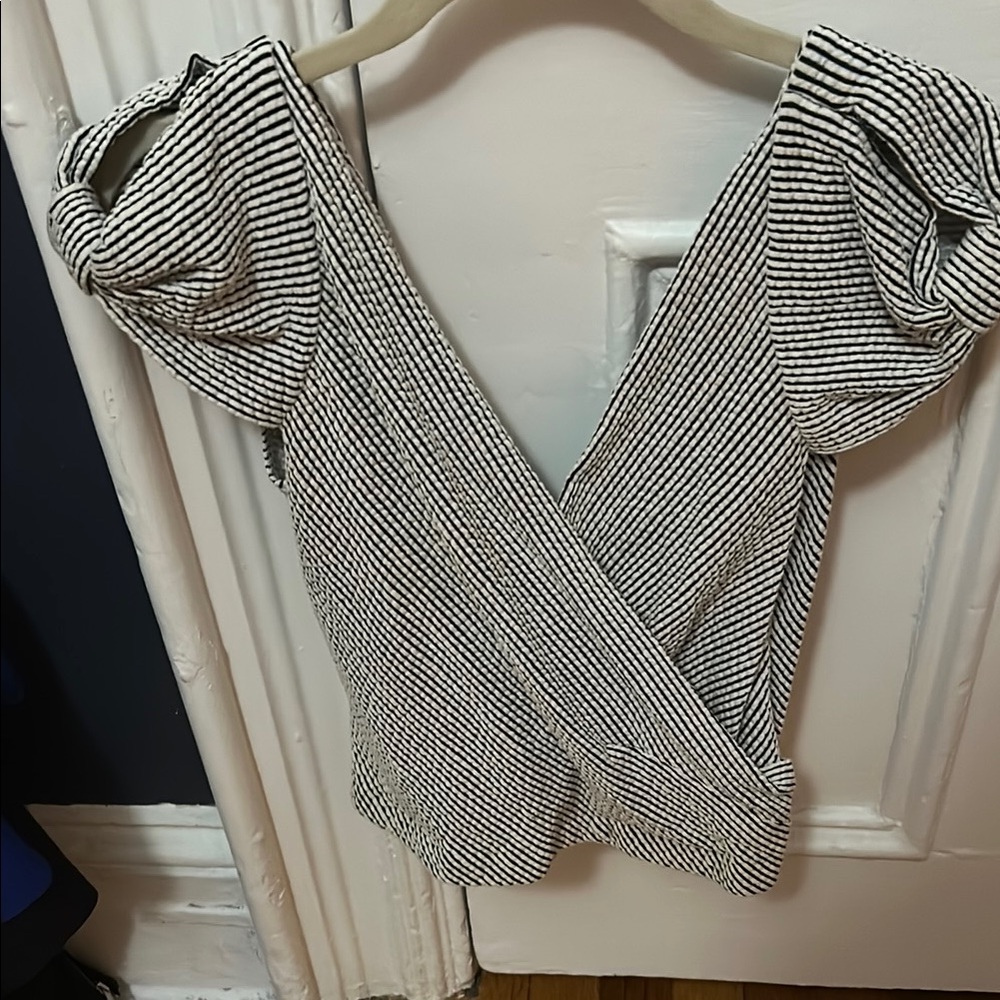 Striped Black & White Club Monaco Top